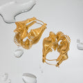 18K Gold Plated Coil Stainless Steel Earrings
