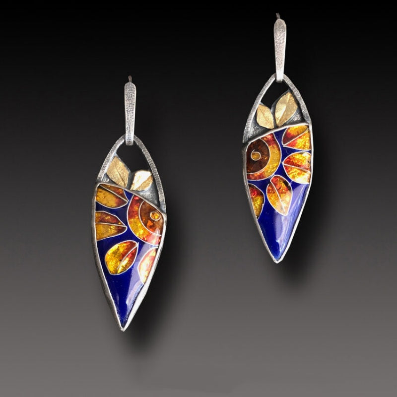 Crystal Clear Enamel Earrings