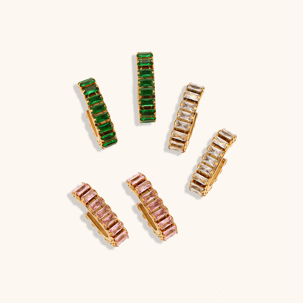 Stainless Steel Zircon Earrings