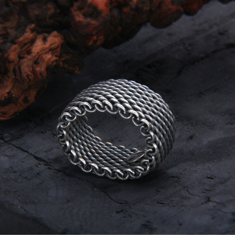 Bague turque tissée à la main en argent sterling S925