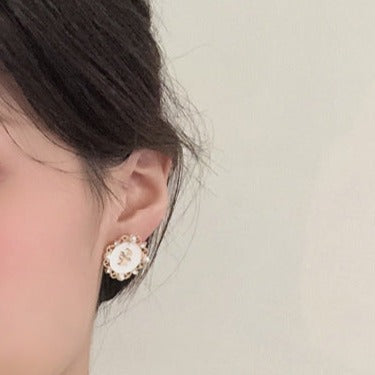 Vintage Baroque Enamel Earrings