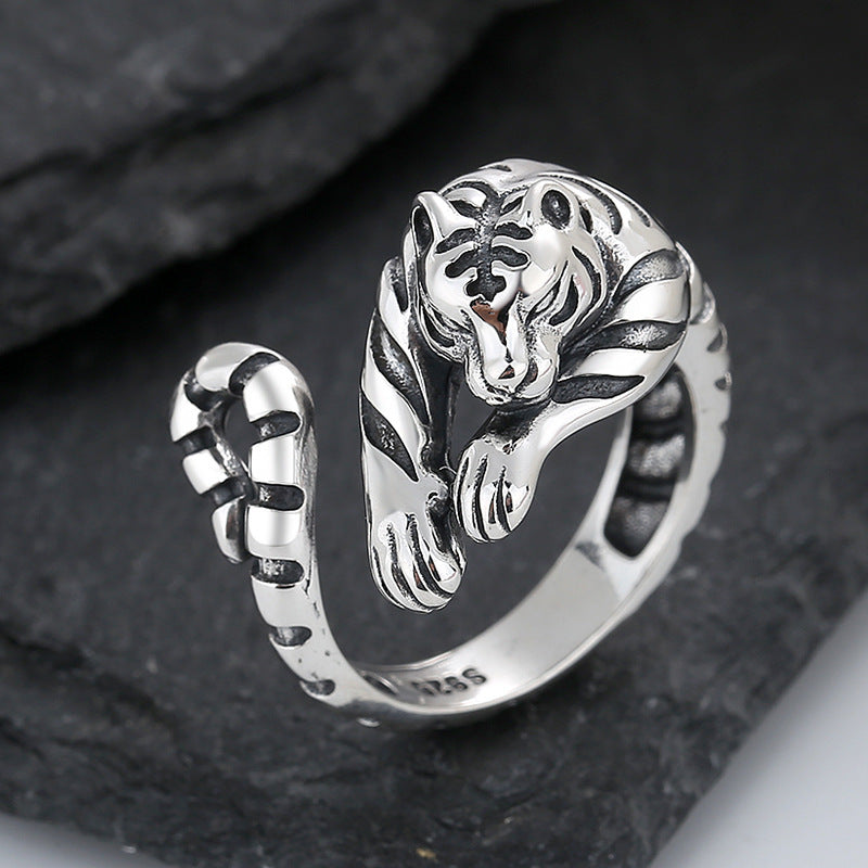 925 Silver Tiger Ring