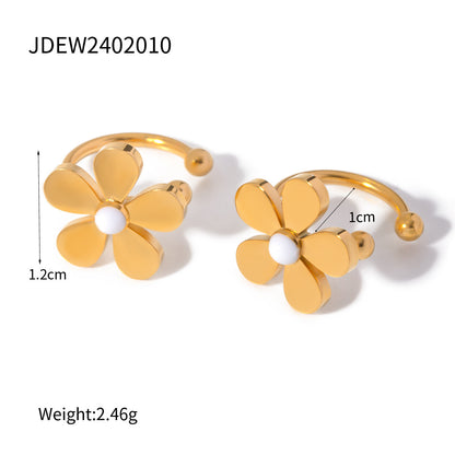 Summer 18K Gold Stainless Steel Flower Earrings