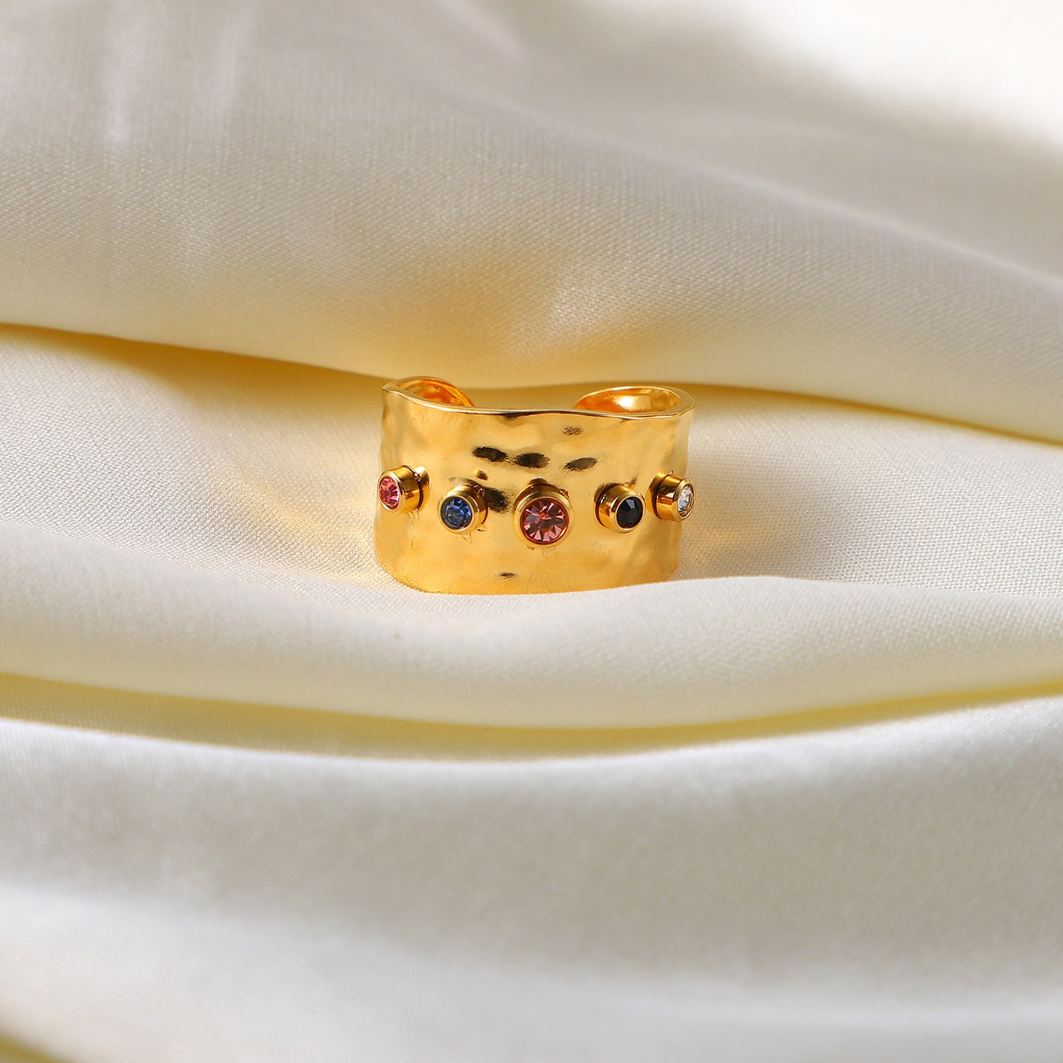 18K Gold Plated Stainless Steel Adjustable Ring 