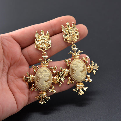 Boucles d'oreilles de cour baroques vintage pour femmes