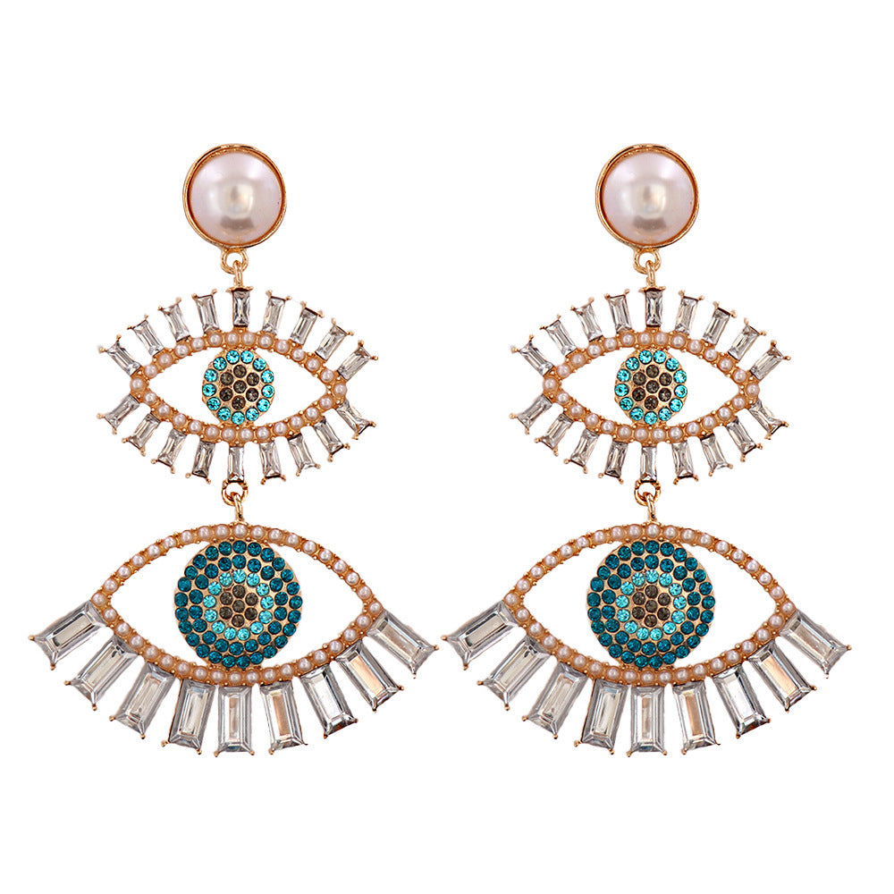 Fashion alloy angel eyes acrylic earrings