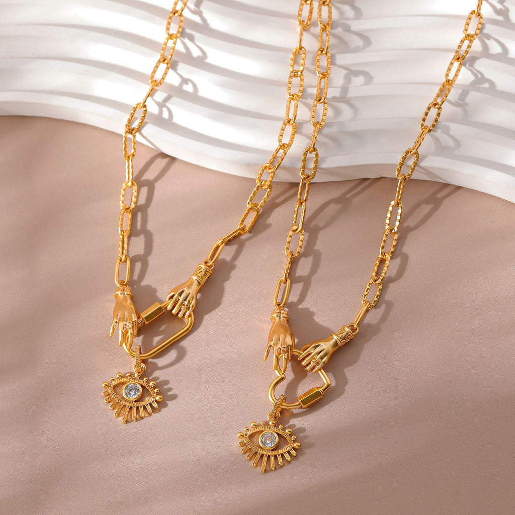 18K Gold Plated Devil's Eye Zircon Necklace