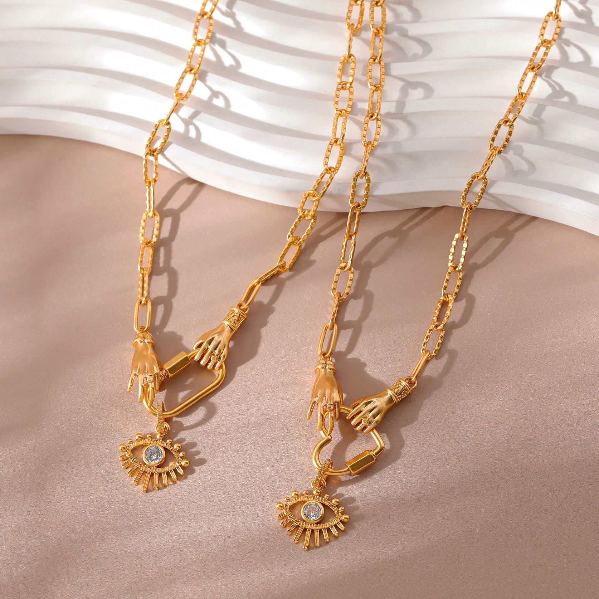 18K Gold Plated Devil's Eye Zircon Necklace