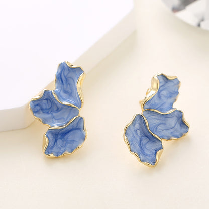 Maple Leaf Enamel Drip Oil Flower Earrings