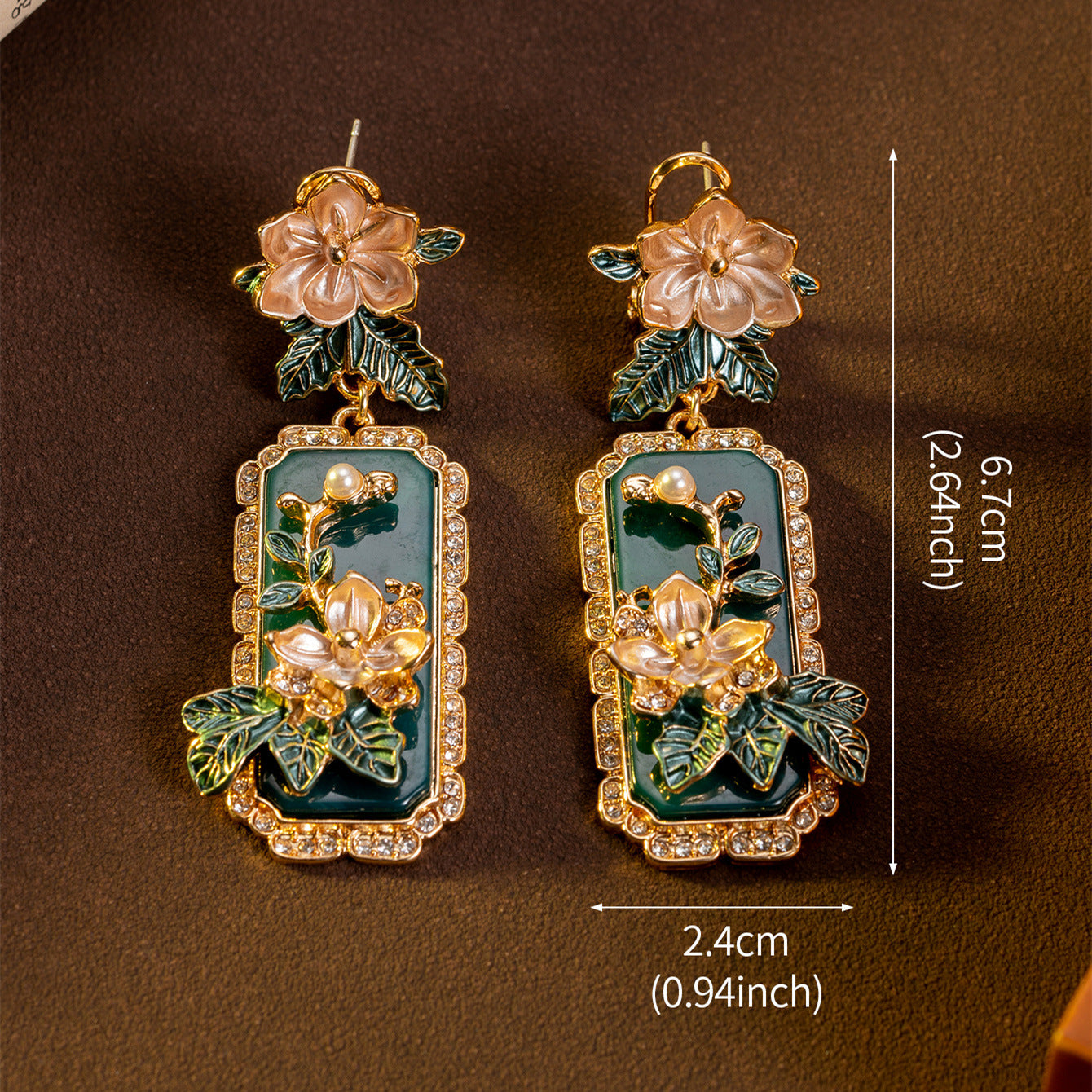 Medieval Court Style Enamel Long Earrings