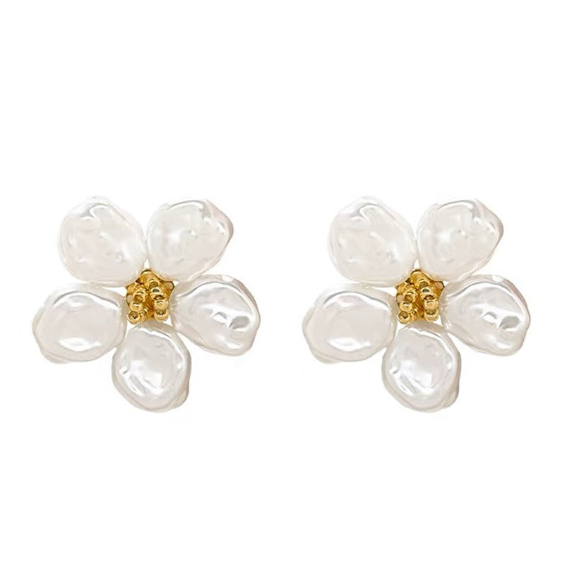 Boucles d'oreilles perles fleurs baroques