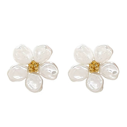 Boucles d'oreilles perles fleurs baroques