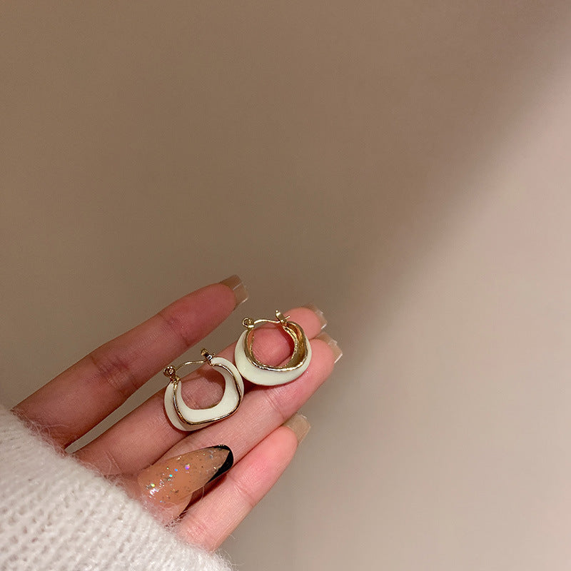 Enamel hoop Earrings