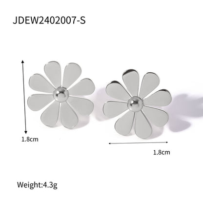 Summer 18K Gold Stainless Steel Flower Earrings