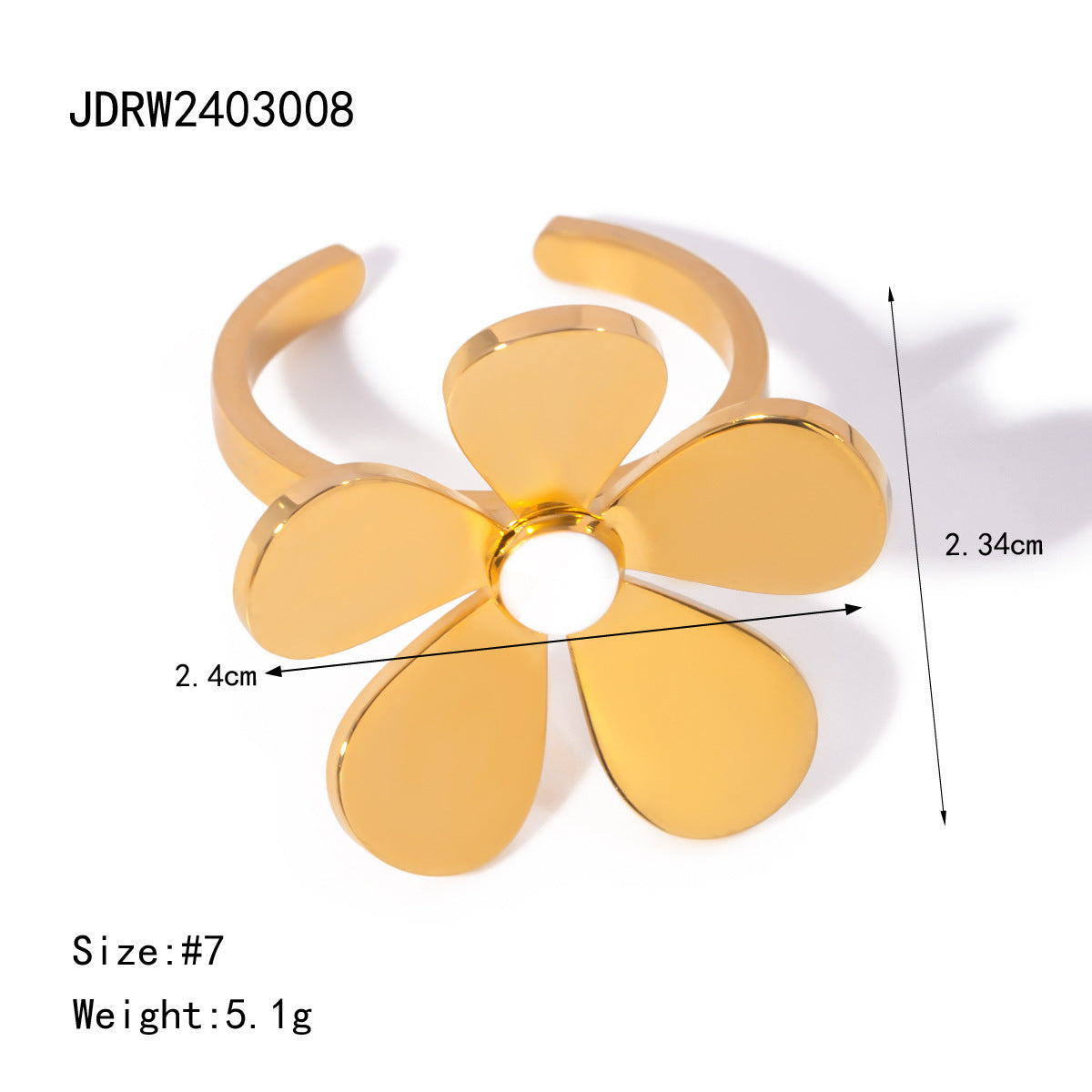 Summer 18K Gold Stainless Steel Flower Earrings