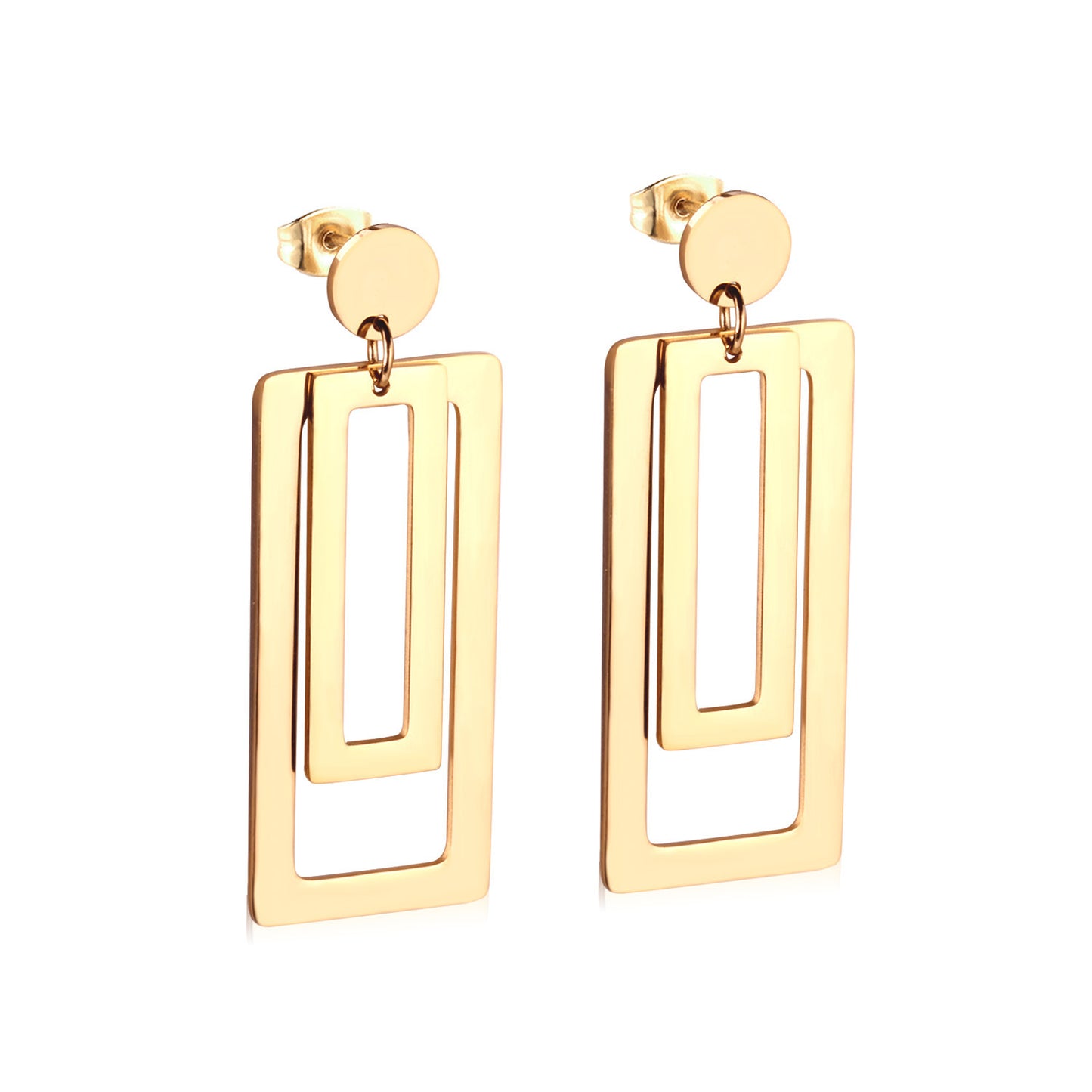 Stainless Steel Fashion Minimalist Geometric Dangle Earrings