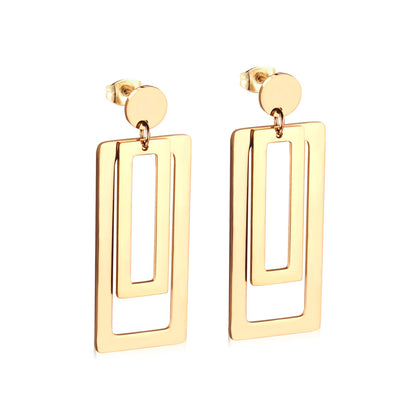 Stainless Steel Fashion Minimalist Geometric Dangle Earrings