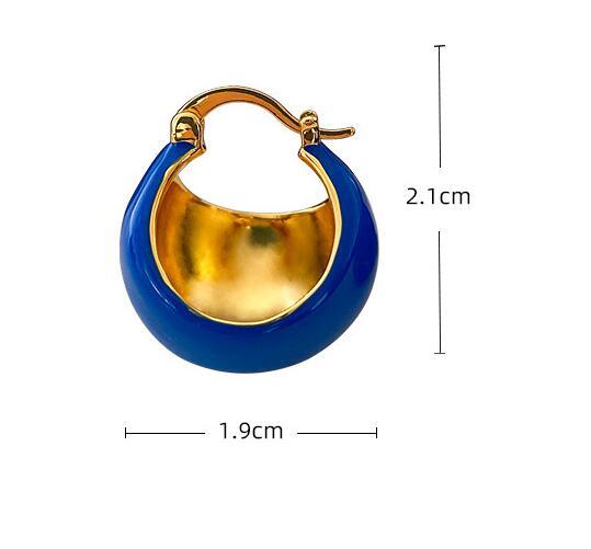 Women's French Retro Colorful Oil Necklace Ball Earrings