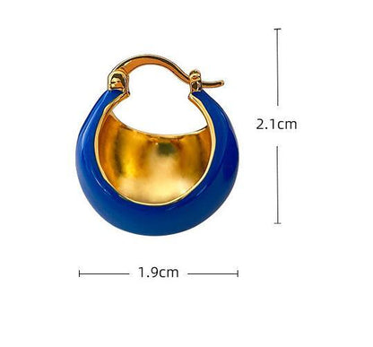 Women's French Retro Colorful Oil Necklace Ball Earrings