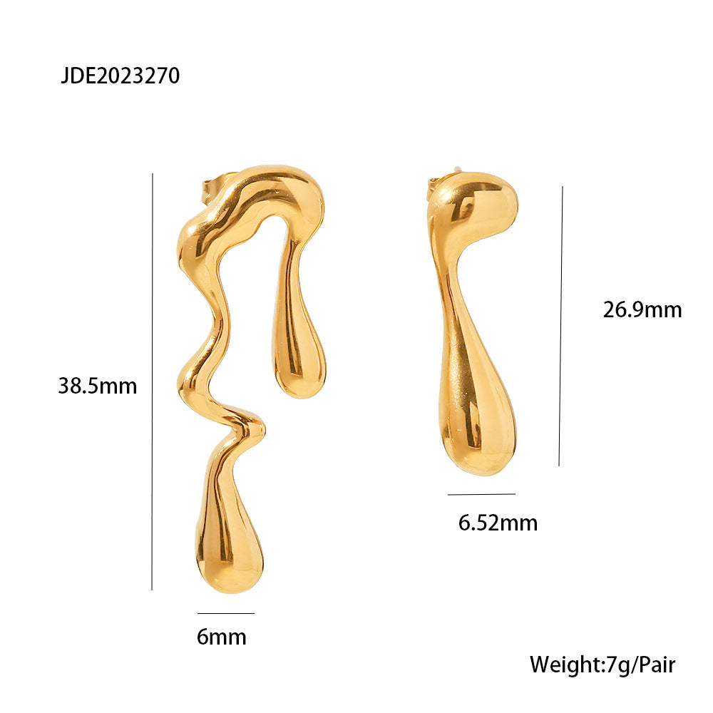 Boucles d'oreilles en acier titane plaqué or 